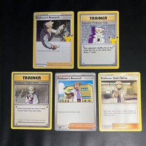 023/025 73/102 84/108 122/131 201/236 Professor Oak Lot Pokemon Trainer Cards